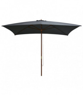 Outdoor Parasol with Wooden Pole 200x300 cm Anthracite