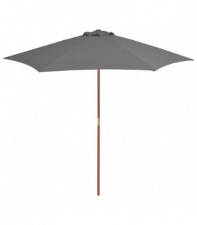 Outdoor Parasol with Wooden Pole 270 cm Anthracite