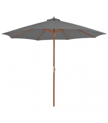Outdoor Parasol with Wooden Pole 300 cm Anthracite