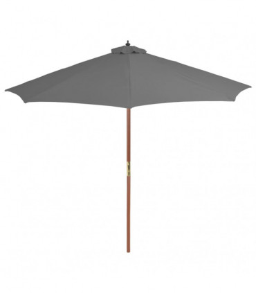 Outdoor Parasol with Wooden Pole 300 cm Anthracite