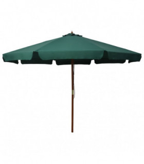 Outdoor Parasol with Wooden Pole 330 cm Green