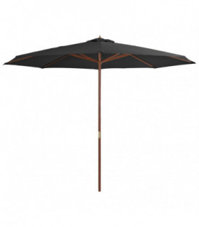 Outdoor Parasol with Wooden Pole 350 cm Anthracite