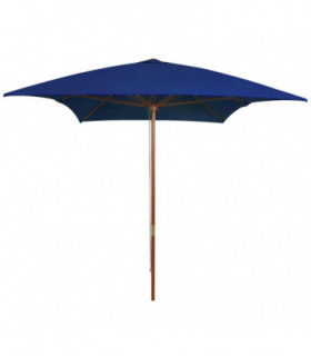 Outdoor Parasol with Wooden Pole Blue 200x300 cm