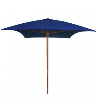 Outdoor Parasol with Wooden Pole Blue 200x300 cm
