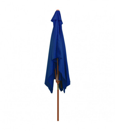 Outdoor Parasol with Wooden Pole Blue 200x300 cm