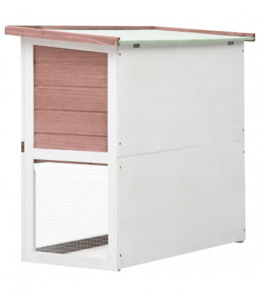 Outdoor Rabbit Hutch 1 Door Brown Wood