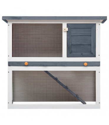 Outdoor Rabbit Hutch 1 Door Grey Wood