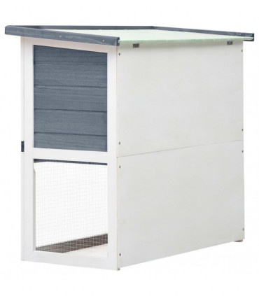 Outdoor Rabbit Hutch 1 Door Grey Wood