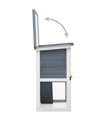 Outdoor Rabbit Hutch 1 Door Grey Wood