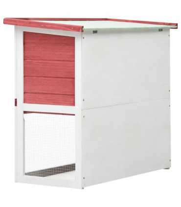 Outdoor Rabbit Hutch 1 Door Red Wood
