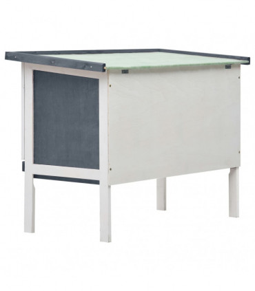 Outdoor Rabbit Hutch 1 Layer Grey Wood