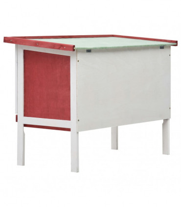 Outdoor Rabbit Hutch 1 Layer Red Wood