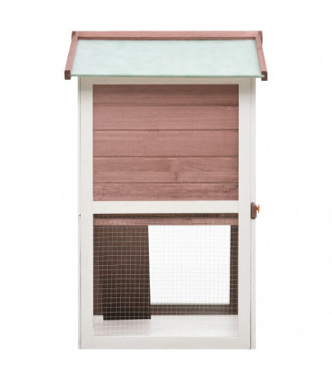 Outdoor Rabbit Hutch 3 Doors Brown Wood