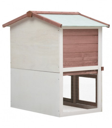 Outdoor Rabbit Hutch 3 Doors Brown Wood