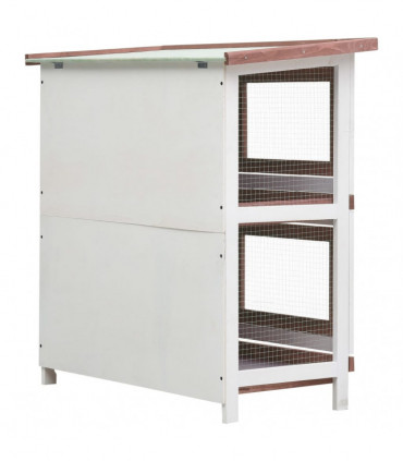 Outdoor Rabbit Hutch 4 Doors Brown Wood