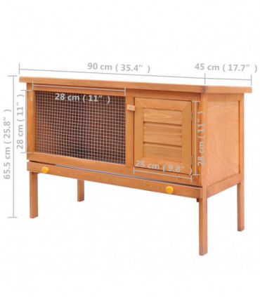 Outdoor Rabbit Hutch Small Animal House Pet Cage 1 Layer Wood