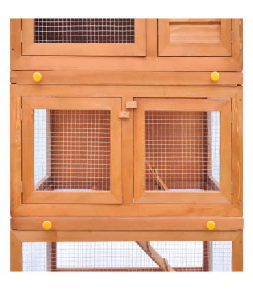 Outdoor Rabbit Hutch Small Animal House Pet Cage 3 Layers Wood