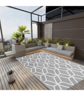 Outdoor Rug Grey 140x200 cm PP
