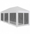 Party Tent with 8 Mesh Sidewalls 9x3 m