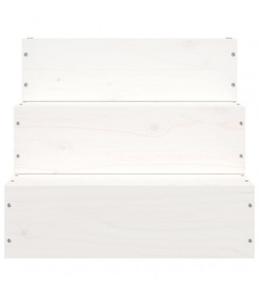 Pet Stair White 40x37.5x35 cm Solid Wood Pine