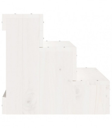 Pet Stair White 40x37.5x35 cm Solid Wood Pine