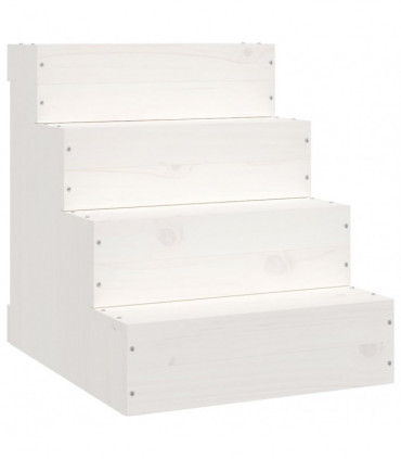 Pet Stair White 40x49x47 cm Solid Wood Pine