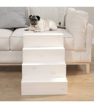 Pet Stair White 40x49x47 cm Solid Wood Pine