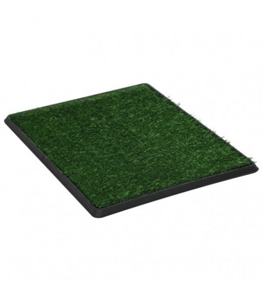 Pet Toilet with Tray & Faux Turf Green 64x51x3 cm WC