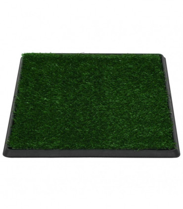Pet Toilet with Tray & Faux Turf Green 64x51x3 cm WC