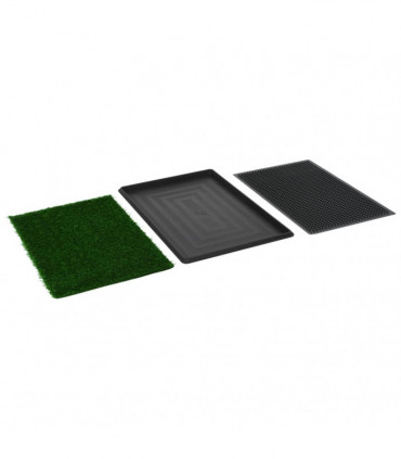 Pet Toilet with Tray & Faux Turf Green 76x51x3 cm WC