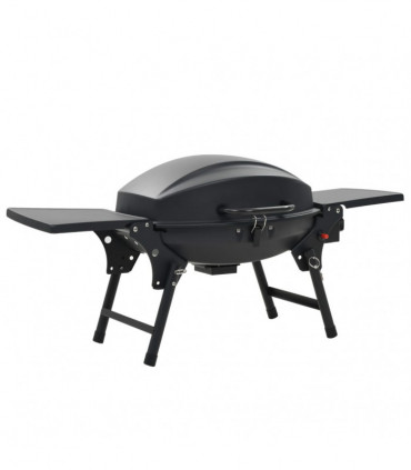 Portable Gas BBQ Grill with Cooking Zone Black