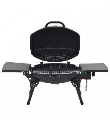 Portable Gas BBQ Grill with Cooking Zone Black