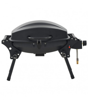 Portable Gas BBQ Grill with Cooking Zone Black