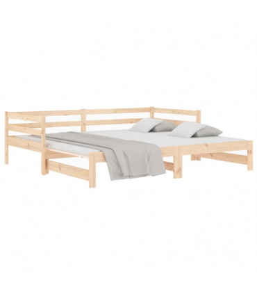 Pull-out Day Bed 2x(80x200) cm Solid Wood Pine