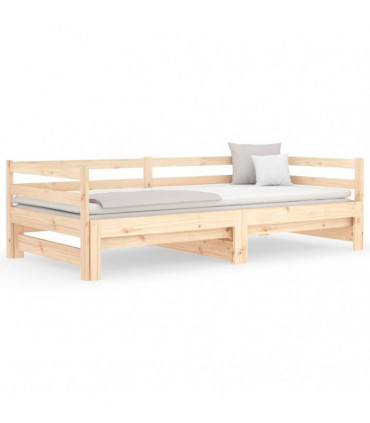 Pull-out Day Bed 2x(80x200) cm Solid Wood Pine