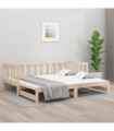 Pull-out Day Bed 2x(80x200) cm Solid Wood Pine