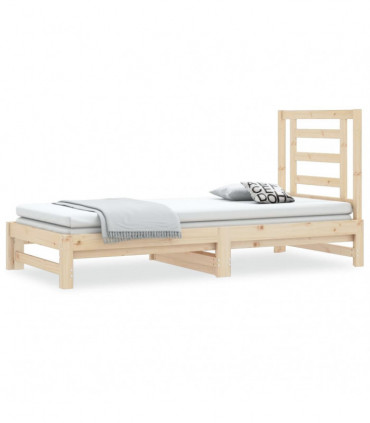 Pull-out Day Bed 2x(90x200) cm Solid Wood Pine