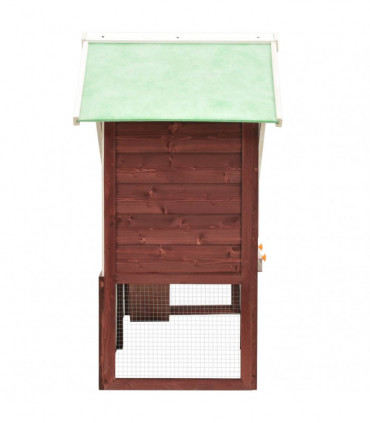 Rabbit Hutch Mocha and White 140x63x120 cm Solid Firwood