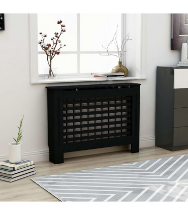 Radiator Cover Black 112x19x81 cm MDF