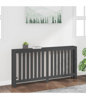 Radiator Cover Grey 169x19x84 cm Solid Wood Pine