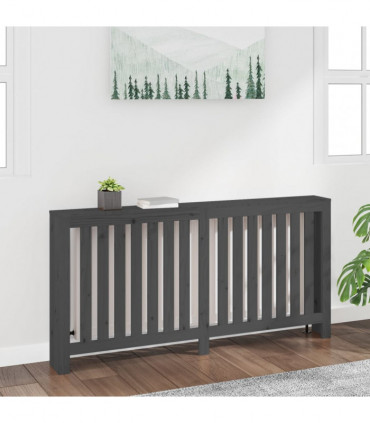 Radiator Cover Grey 169x19x84 cm Solid Wood Pine