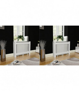 Radiator Covers 2 pcs White MDF 112 cm