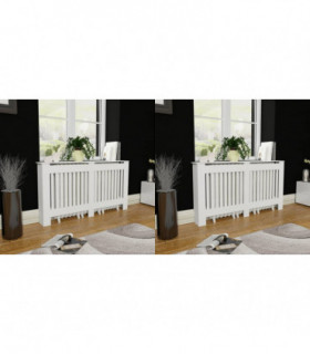 Radiator Covers 2 pcs White MDF 152 cm
