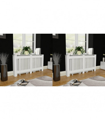 Radiator Covers 2 pcs White MDF 152 cm