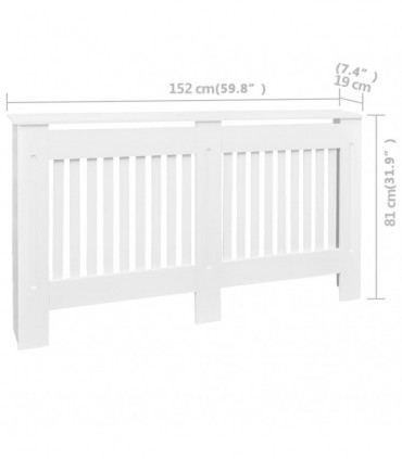 Radiator Covers 2 pcs White MDF 152 cm