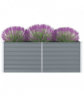 Raised Garden Bed 160x80x45 cm Galvanised Steel Grey