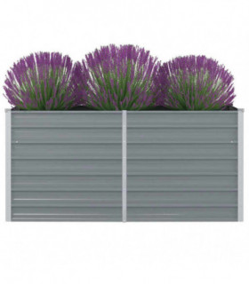 Raised Garden Bed 160x80x77 cm Galvanised Steel Grey