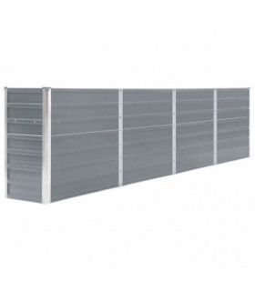 Raised Garden Bed 320x40x77 cm Galvanised Steel Grey