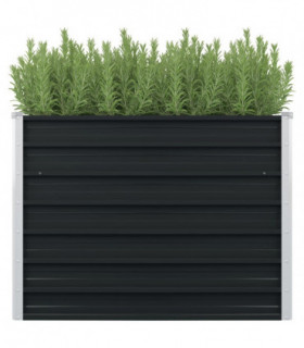 Raised Garden Bed Anthracite 100x100x77 cm Galvanised Steel