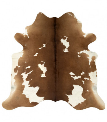 Real Cow Hide Rug Brown and White 150x170 cm